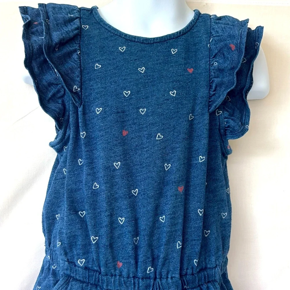 GYMBOREE | Navy Heart Print Jumpsuit 🤍🩷